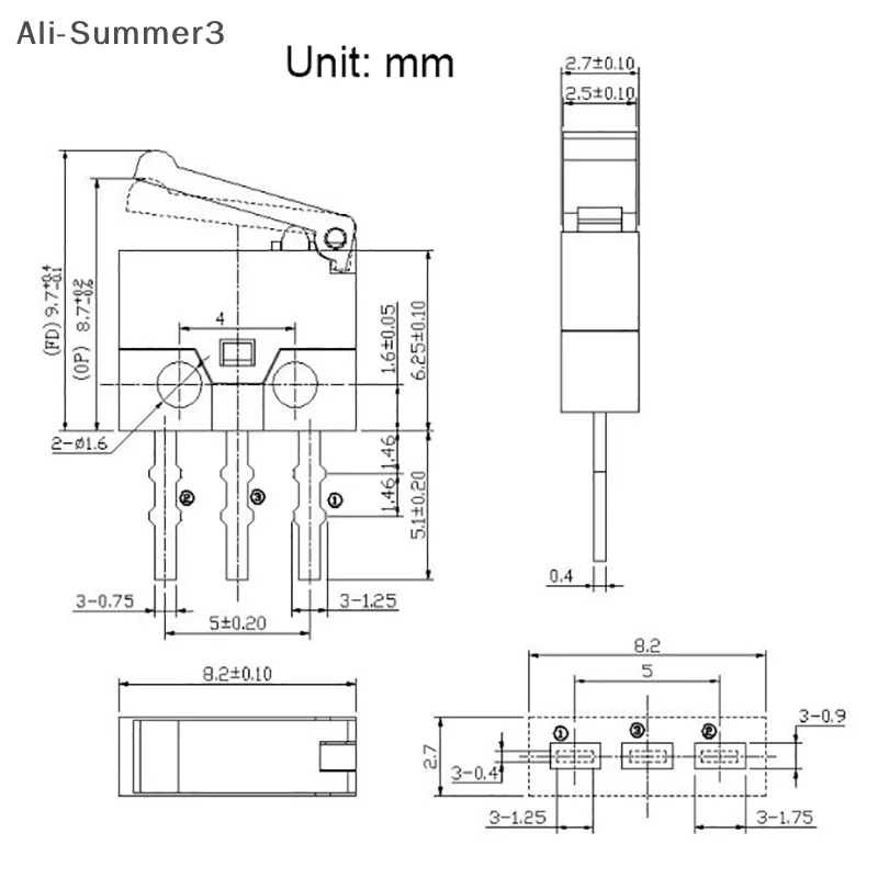 10 قطعة الحد التبديل KFC-W3-13 ثلاثة دبوس الإدراج المباشر فلاش الباب إعادة تعيين ضوء اللمس التبديل مايكرو كشف الحركة موصل #6