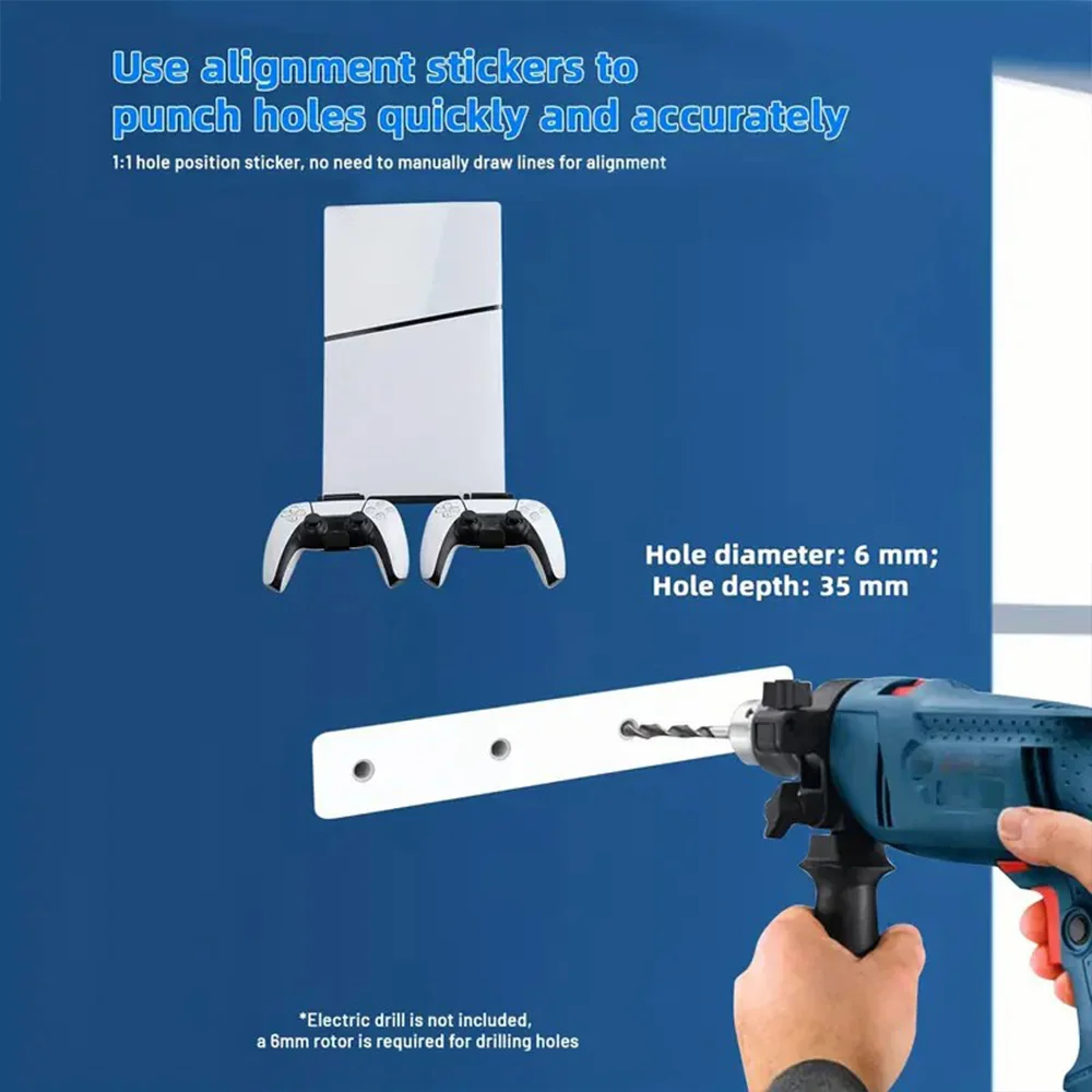 Kit de soporte de pared vertical de acero con fijación por tornillo para PS5/PS5Slim (CD y versiones digitales)