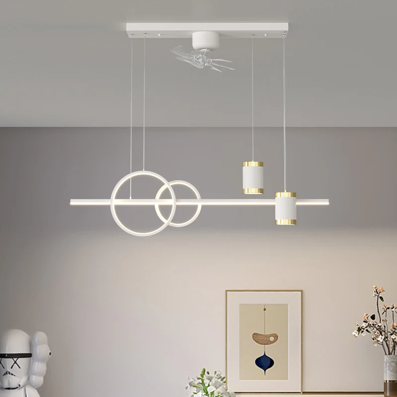 Imagem -03 - Modern Nordic Hanging Ventiladores de Teto com Luz Quarto Pendant Lights Lâmpada Interior Home Decor Luminárias