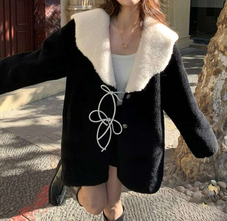 2025 겨울 여성 코트 우아한 중간 길이 두꺼운 패션 다용도 오버코트