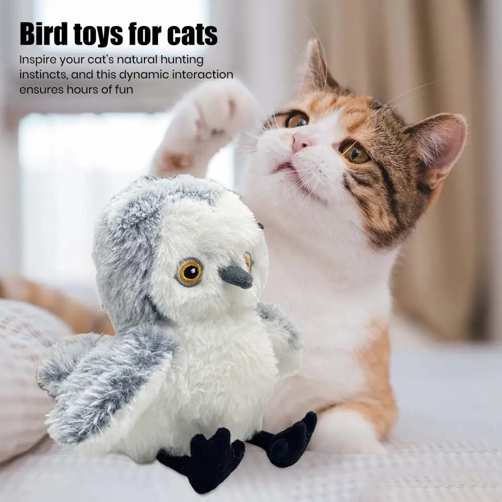 

Chirping Bird Cat Toy Well-being Cat Toy Flapping Bird Cat Toy with Rechargeable Chirping Bird for Indoor Cats Touch for Boredom