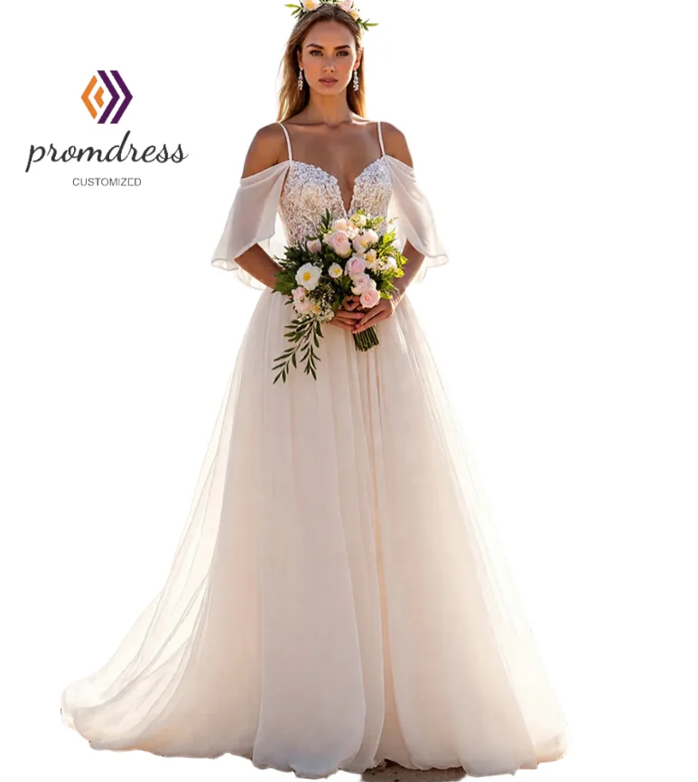 

Minimalist Boho Beach Wedding Dress 2026 Spaghetti Straps Chiffon Bohemain Bridal Dress Sexy Backless Lace Rustic Country Bride