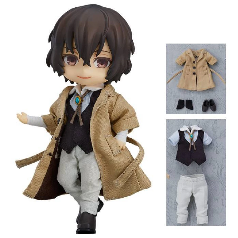 Anime BSD Figure Dazai Osamu Cute Toy removable clothing standing pose Action Figurine Collectible Dazai Model Xmas Kids Gift