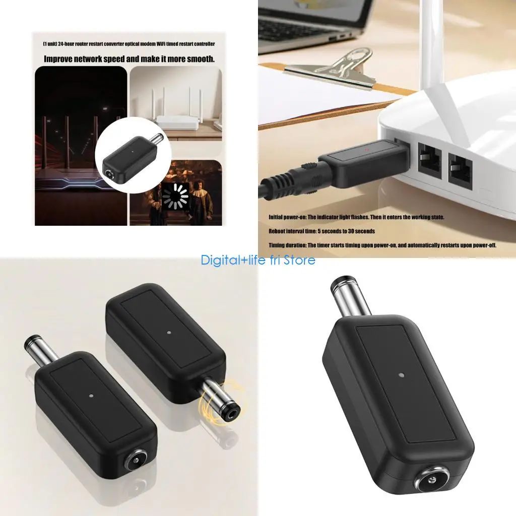 E06D Durability Routers Reboot Controller 24Hour Timer for Automatic Restarts Preventing Overheating Maintaining Stable