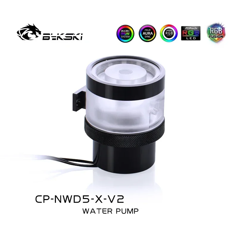 Bykski PWM Automatic Speed D5 Pump Max 4800RPM DC12V 18W Water Cooling System Maximum Flow Lift 3 Meters 1100L/H