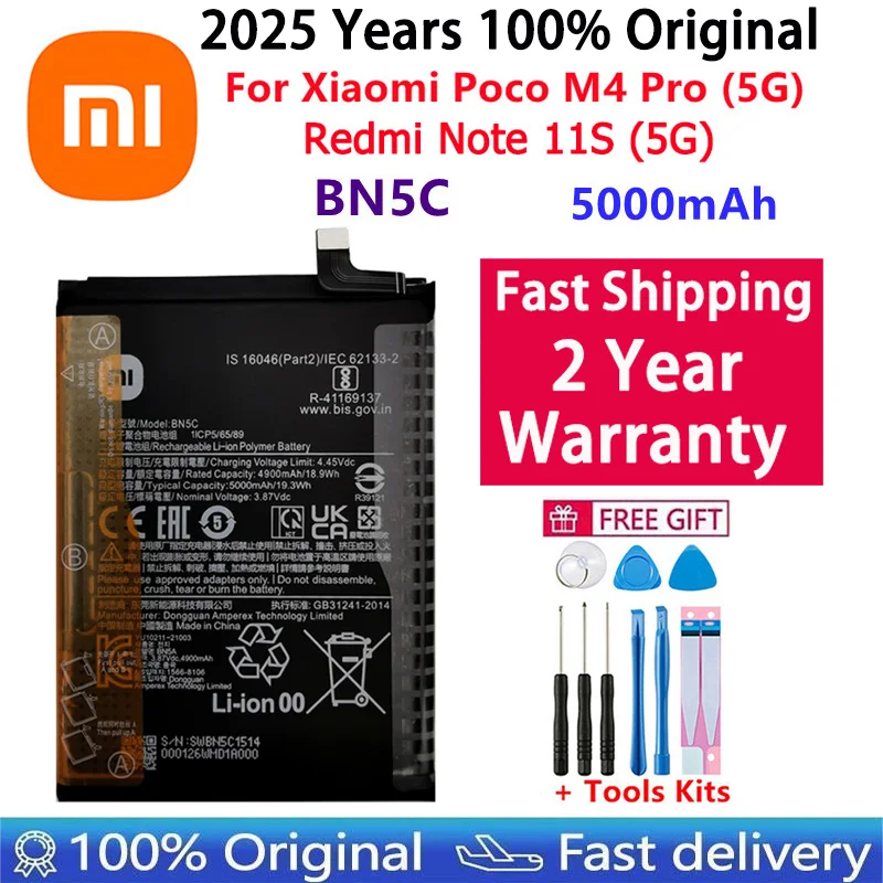 BN5C For Xiaomi Poco M4 Pro 5G  Redmi Note 11S / BM5A For Note 11 Pro / BP47 For Redmi Note11 Pro+ / Repalcement Phone Battery image 2