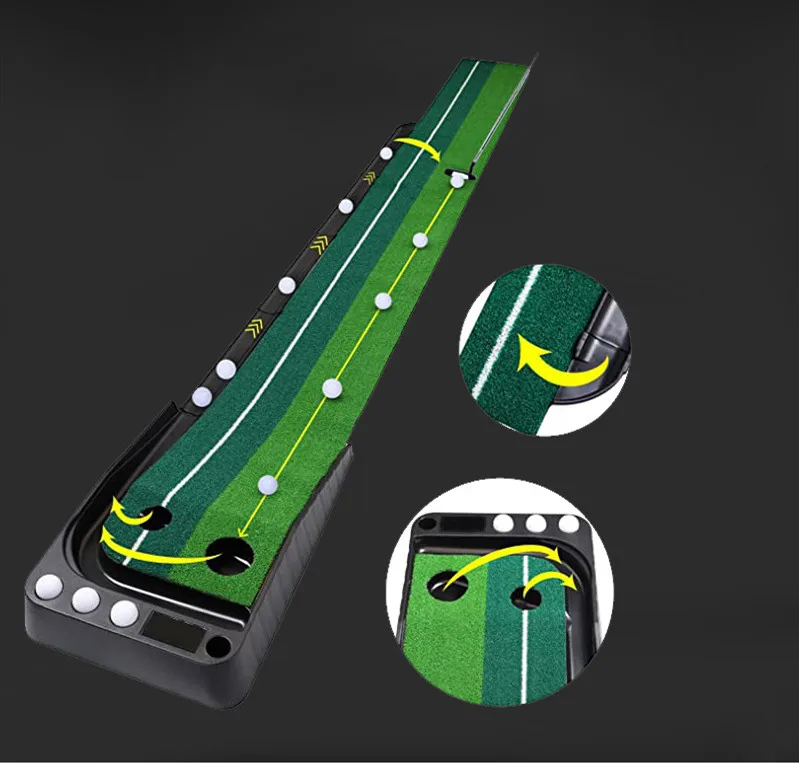 Wholesale Golf Putting Green Mat With Auto Ball Return System Mini Golf Game Practice Equipment And Golf Gifts