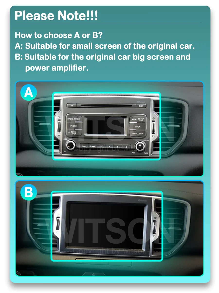 WITSON Android 13 Car Multimedia OEM Style without DVD Deck For Kia Sportage 4 KX5 2016-2018 Navigation Auto Stere Car Radio