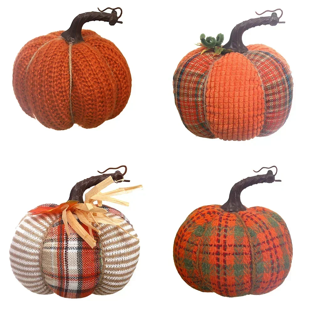 1 Pcs Autumn Fabric Pumpkin Simulation Pumpkin Thanksgiving Halloween Decoration Crafts Ornaments Holiday Supplies