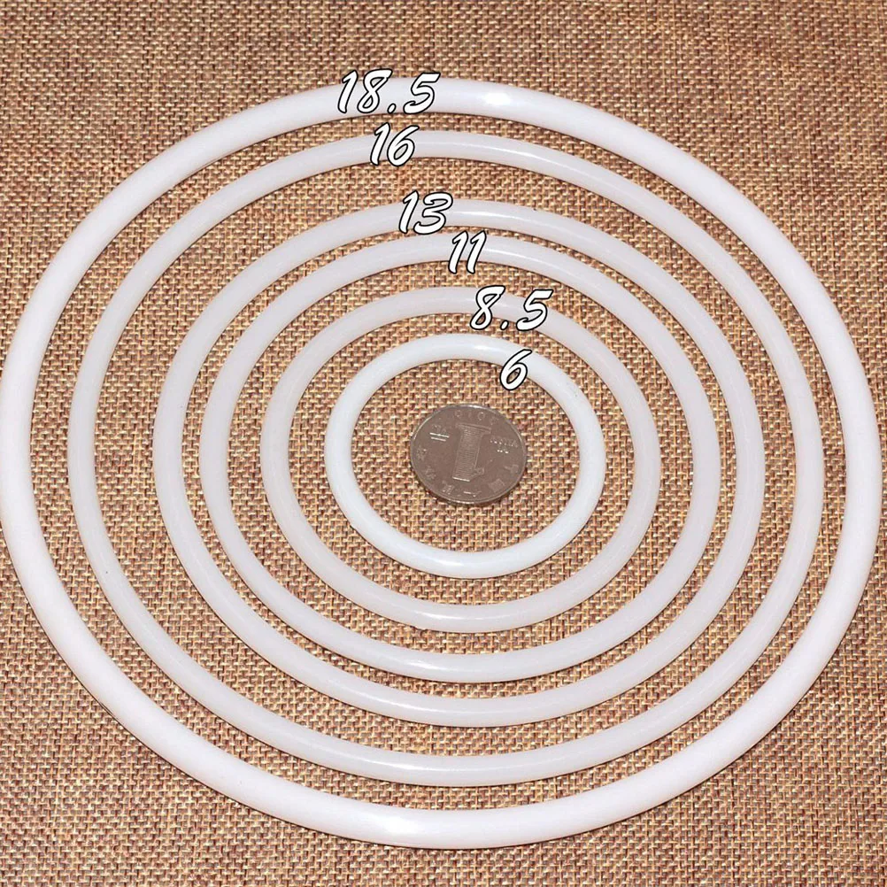 

10 Pcs Dreamcatcher Plastic Craft Yarn Mandala Accessories Wall Hanging Decor Round Hoop Material 12cm 15cm White
