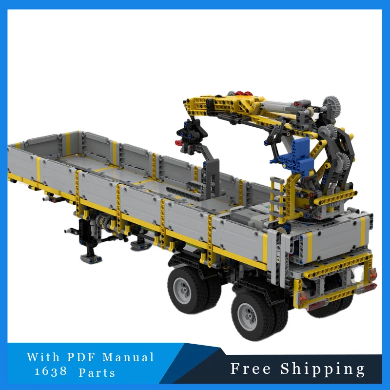 

1638 шт. модели грузовых прицепов, строительные блоки MOC, городская строительная техника, кирпичи, развивающие игрушки для мальчиков, подарки