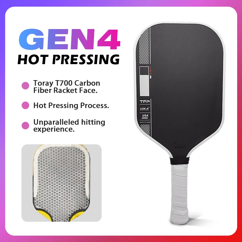 

T700 4th Gen Carbon Fiber Pickleball Paddle Edgeless Style Lightweight for Professional Advanced Players Portable High Training