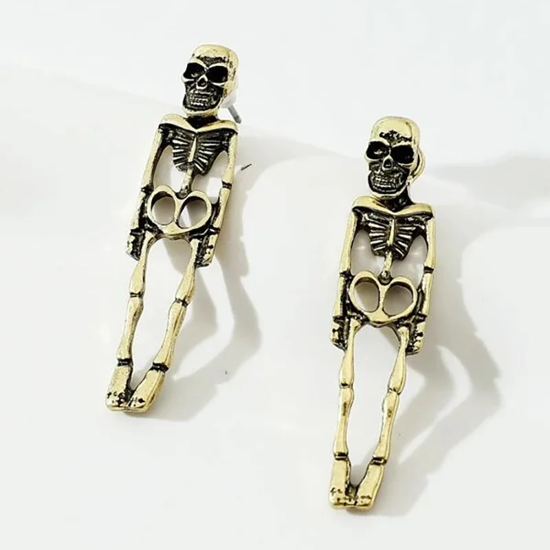 Gothic Halloween Skeleton Schädel Baumeln Ohrringe Für Frauen Retro Punk Geist Krallen Metall Ohrring Mädchen Partei Schmuck Halloween Geschenk – Detail 7