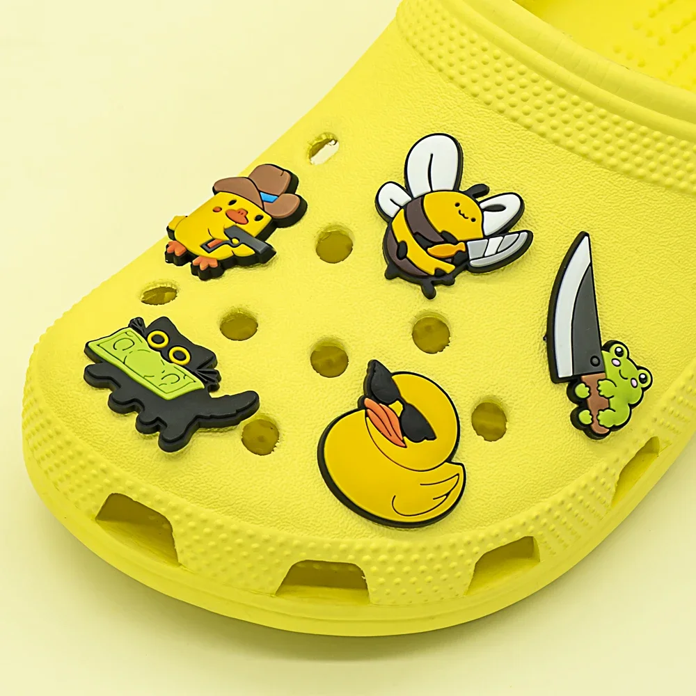 1/10 Stück Cartoon Tiere Schuh Charms Enten Pinguine Katzen Schuh Dekorationen Zubehör Frösche Hunde Pins für Frauen Kinder Clog Schnallen – Detail 10