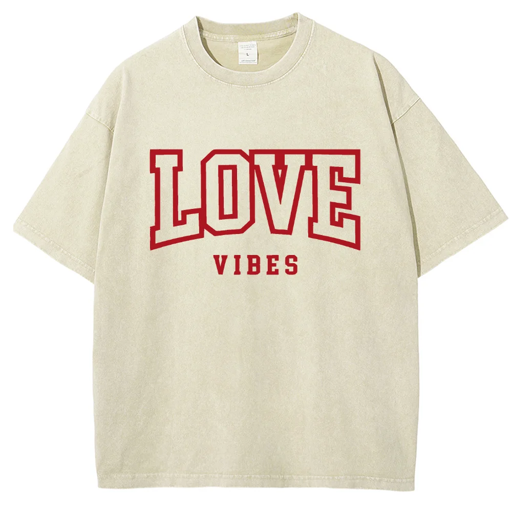 

LOVE Letter Printed T-shirt Ladies Top Oversize Street Casual Summer 2024 Fashion Item To Do Old Couple Short Sleeves