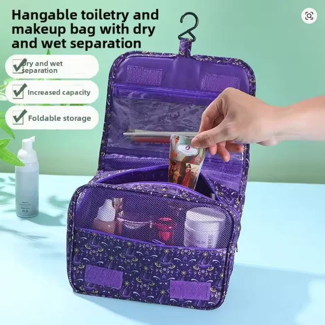 

New Travel Waterproof Toiletry Bag, Portable Large-Capacity Multi-Functional Cosmetic Bag, Dry and Wet Separation Portable Storage Bag