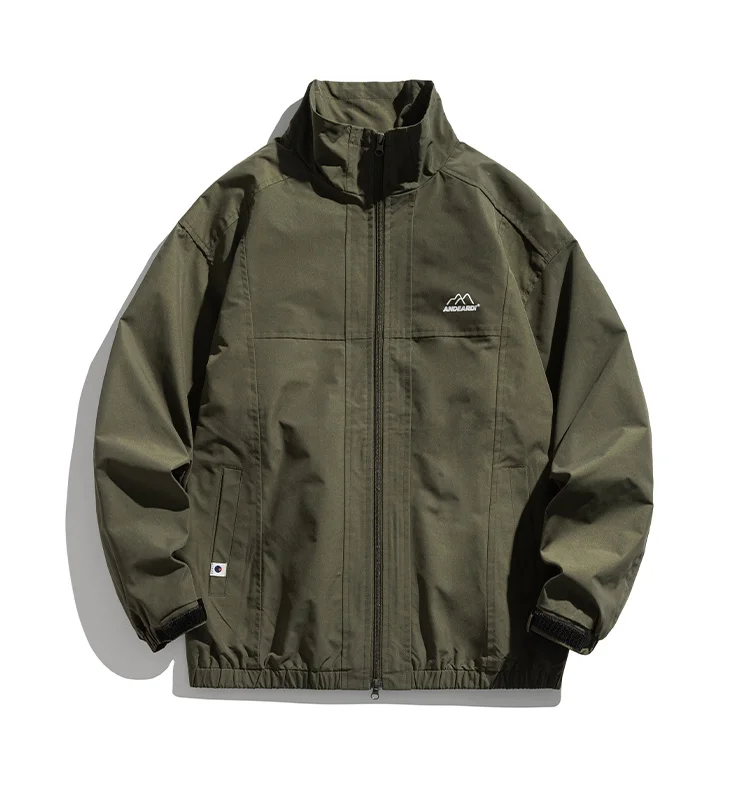 

Retro Mountain Series Men's Casual Workwear Jacket Spring Autumn Loose Fit Outdoor Functional Zipper Closure Long Sleeve Coat