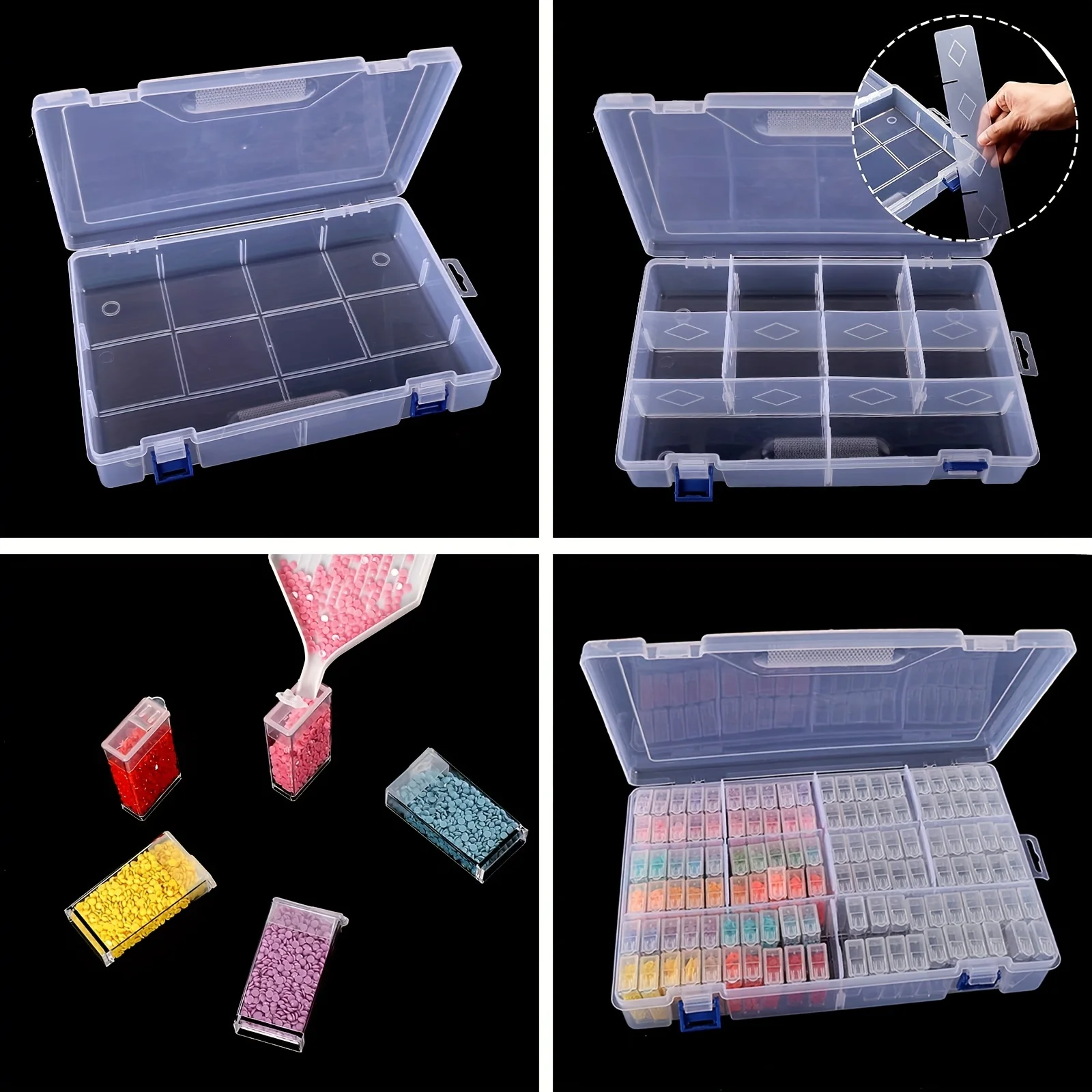 1Pcs124 Grid 5D Diamond Painting Storage Box Diamond Embroidery Tool Accessories Storage Box