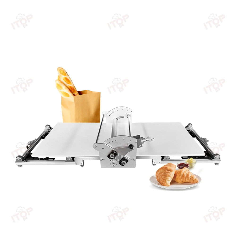 Portable Semi Auto Pastry Croissant Dough Sheeter Table Top Mini Dough Sheeter Machine