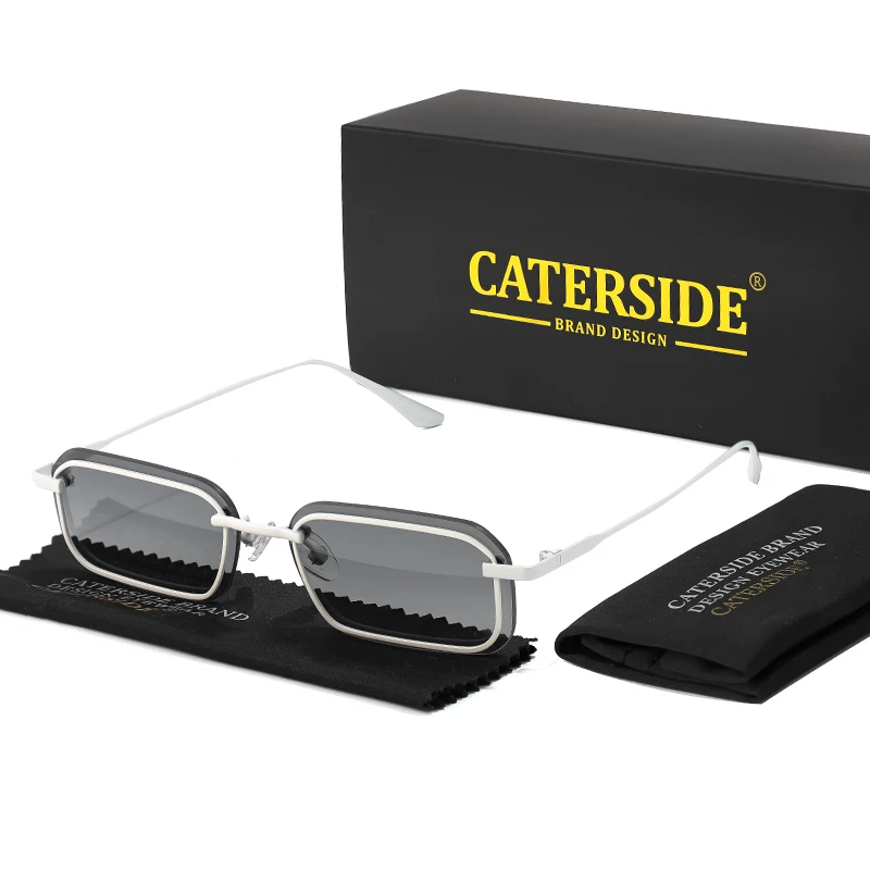 

CATERSIDE Retro Punk Sunglasses Men's Square Small Frame Sun Glasses Women Personalized Outdoor Sports Eyewear Summer UV400