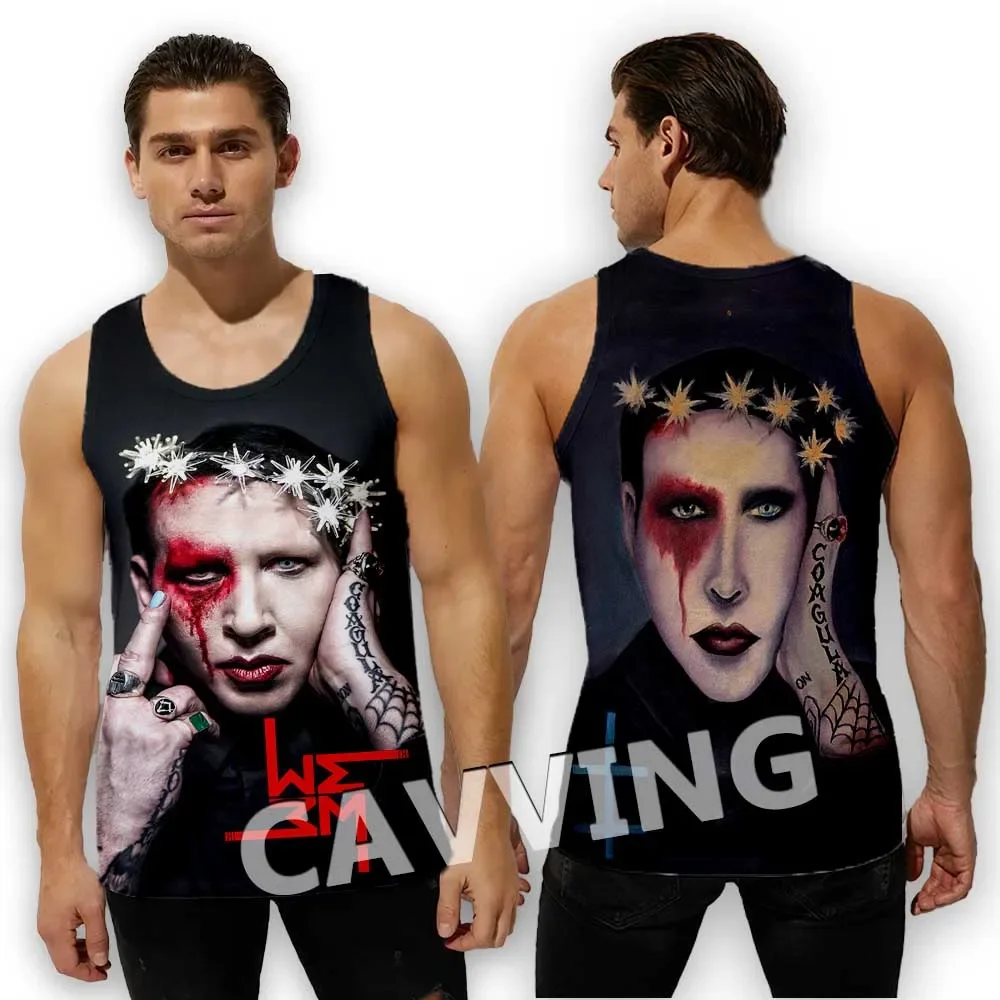 New Fashion Women/Men's 3D Print  Marilyn Manson  Tank Tops Harajuku  Vest  Summer Undershirt Shirts Streetwear