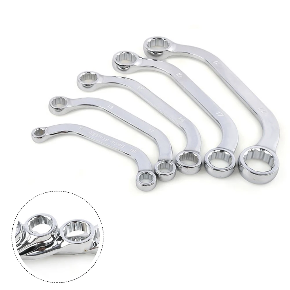 

5pcs 12-point Socket Wrench Set Double U-Shaped Ratchet Wrench Hand Tools For Automotive Repair Accessory