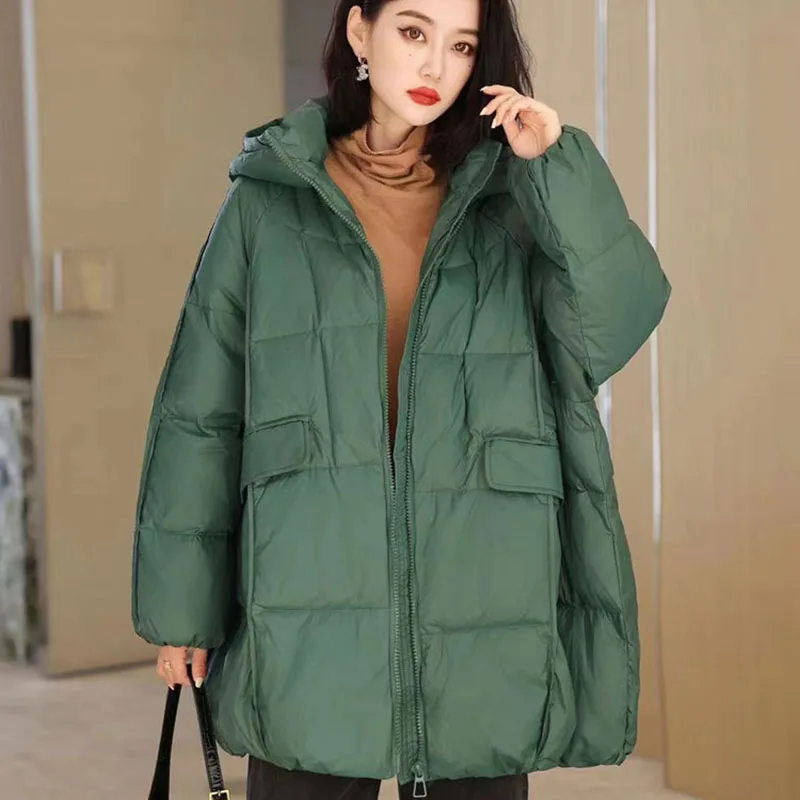 

Down Jacket Women 2024 Winter Boutique Ethnic Style Retro WWarm White Duck Down Hooded Women's Down Jacket Fashion Overcoat H88