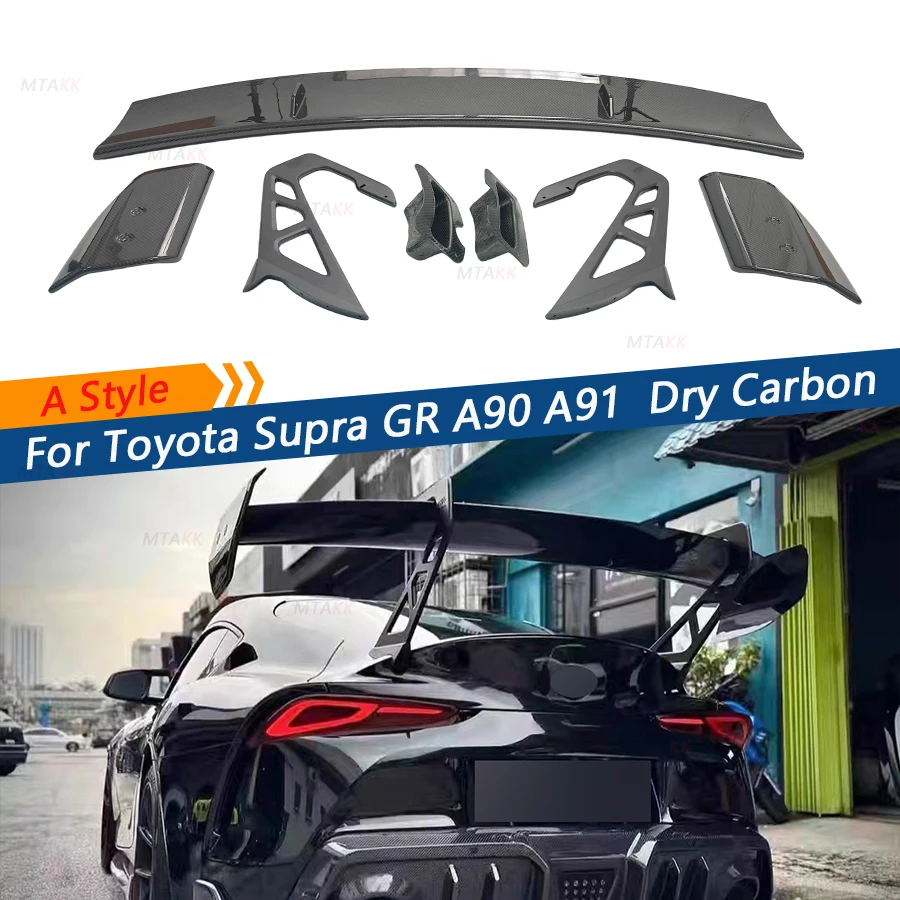 Dry Carbon FiberRear Trunk Lip Spoiler For Toyota Supra GR A90 A91 MK5 2019+ Rear Trunk Duck Spoiler Wing Rear Wing Car Bodykits