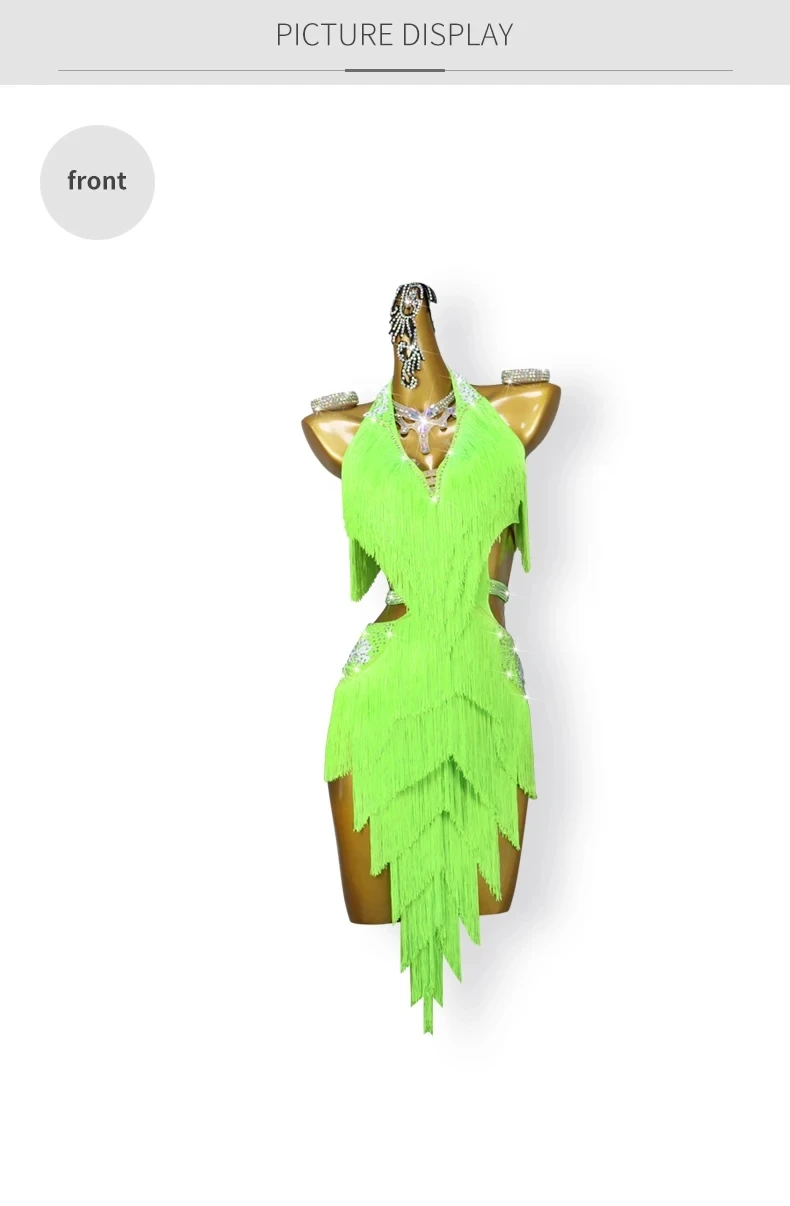 Lateinamerikanisches Tanzkleid für Mädchen, sexy Outfits, Damenbekleidung, Sportkostüm, Ballkleid, Rock, Samba-Anzug, elegante Party- und Bühnen-Tanzkleidung. – Detail 8