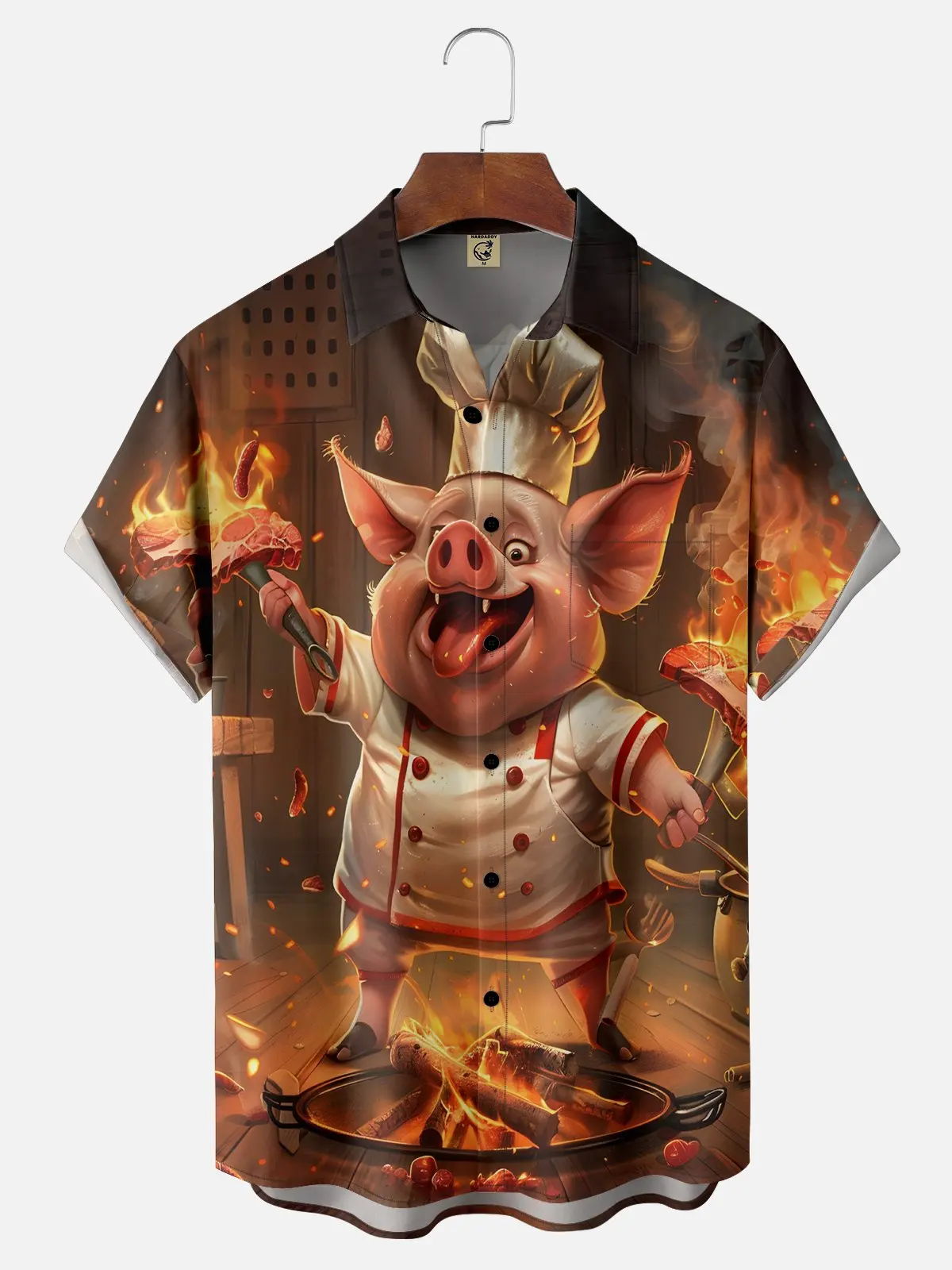 Chemise à manches courtes à séchage rapide pour hommes avec impression 3D d'animaux de dessin animé drôle, vêtements d'été décontractés, chemises de mode de rue pour garçon