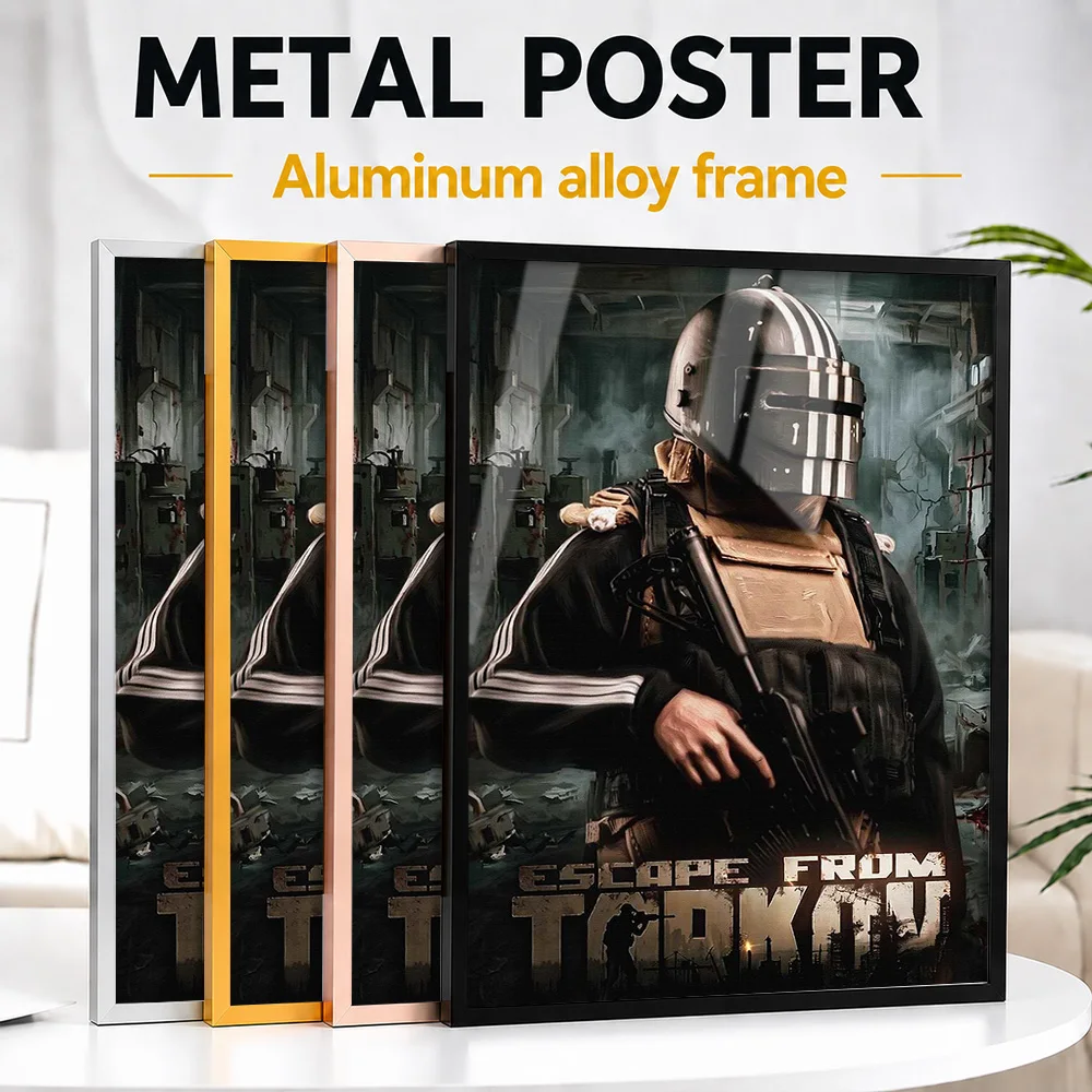 Affiche Métallique Encadrée du Jeu Escape From Tarkov, Photo Personnalisée, Art Mural de Style Mission à Fort Impact, Cadeau pour Joueurs de Centre de Commande