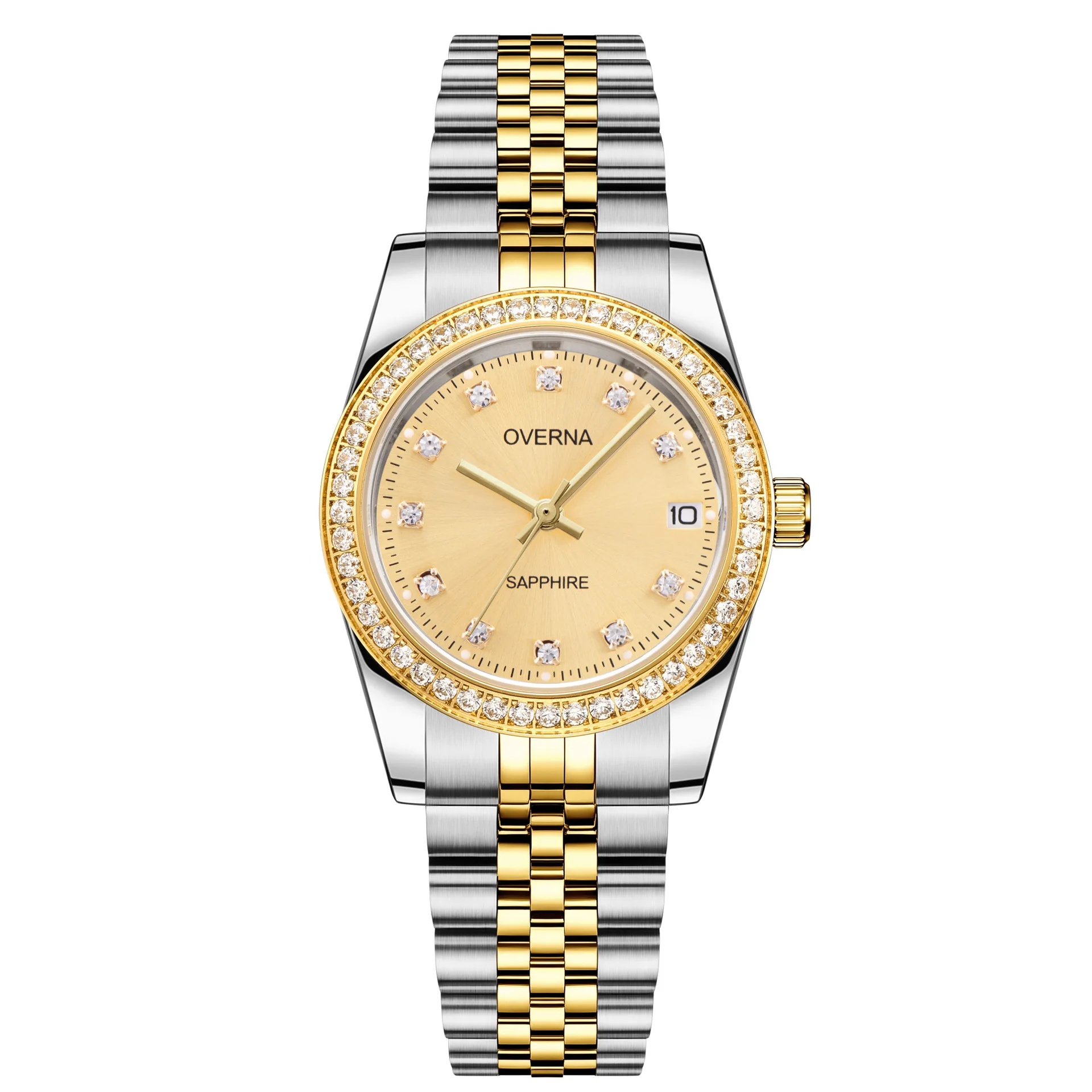 OVERNA New Luxury Rhinestone Women Watches Waterproof Luminous Quartz Wristwatch Sapphire Clock Gift Reloj Mujer+ Box