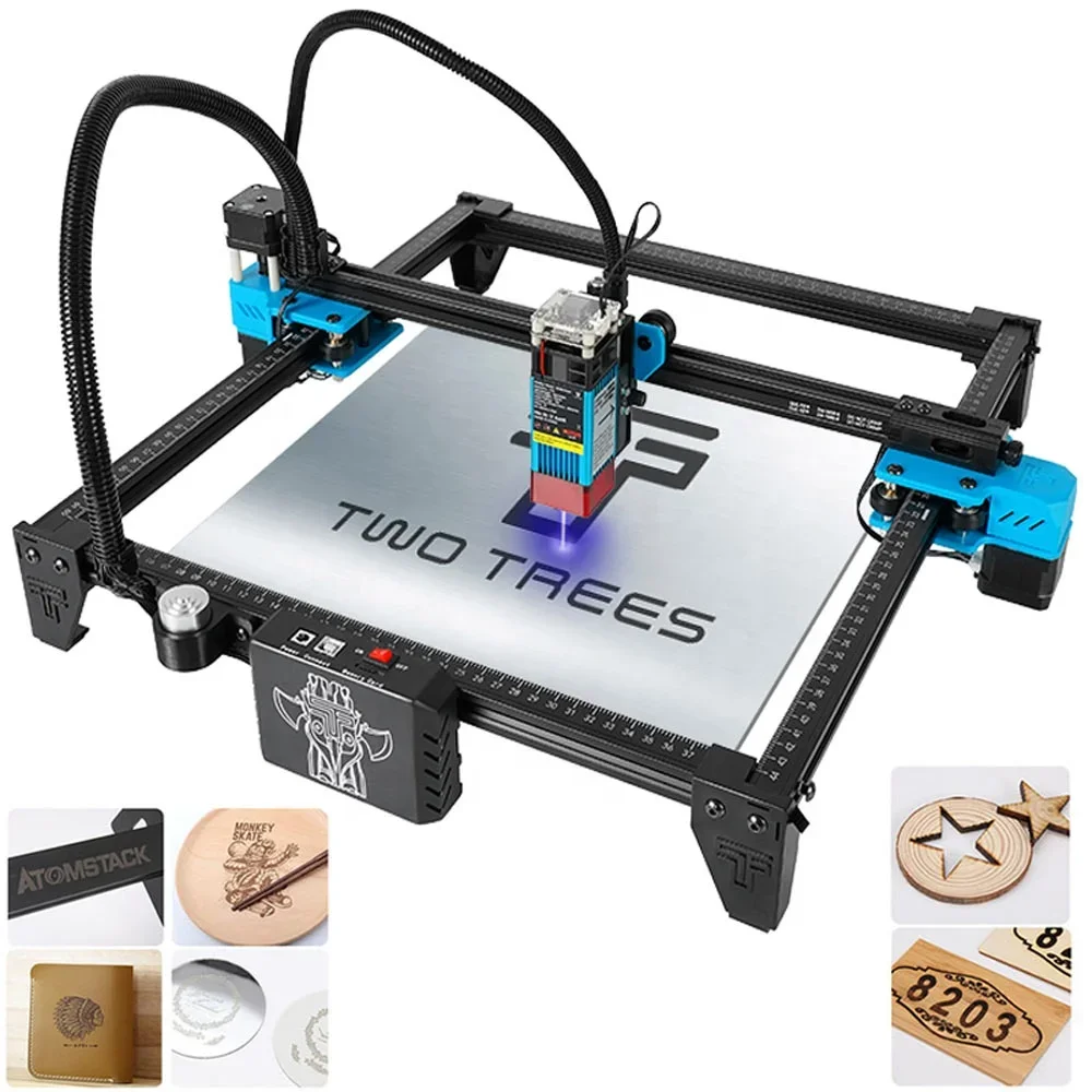 TWOTREES DIODE Laser Engraver High Precision Engraving For Stainless Steel Wood 3D Best Sale 10w Large Size 400*400mm 12V 4A DC