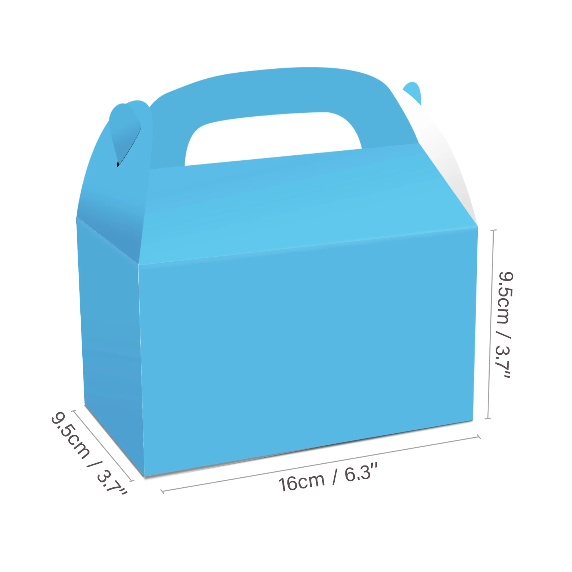 5–50 Stück einfarbige Geschenkboxen aus Papier, 13 Farben, 16 x 9,5 x 9,5 cm, Partygeschenkboxen mit Griff für Hochzeit, Geburtstag, Babyparty – Detail 4