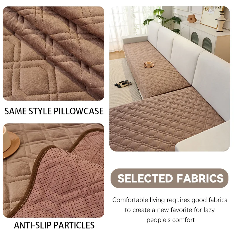 1PC Geometric Soft Sofa Seat Cover Pets Kids L Shaped Sofa Slipcover Anti-cat Scratch Corner Couch Towel Universal Seat Pad