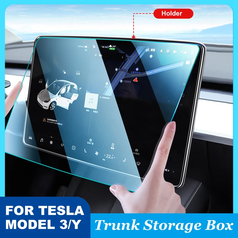 Tempered Glass Screen Protector For Tesla Model 3 Y 2022 2021 2020 Center Control Accessorie Matte Anti Glare HD Film Protection