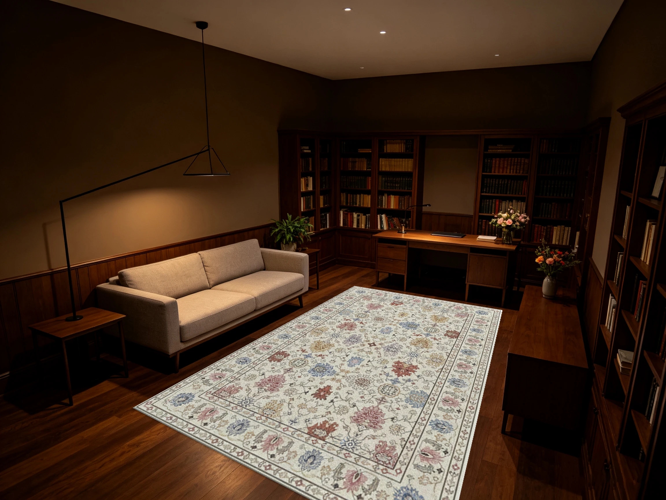 Carpet Flooring Multi Color Traditional Oriental Floral Area Rug Classic Pattern Carpet Flooring for Living Space