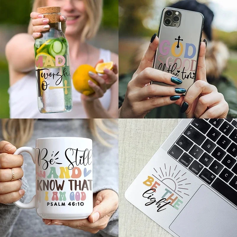 Cartoon Pixel Survival Game UV DTF Cup Wraps Monster & Sword Forest Pattern High Adhesive Waterproof Decals for Glass Cups