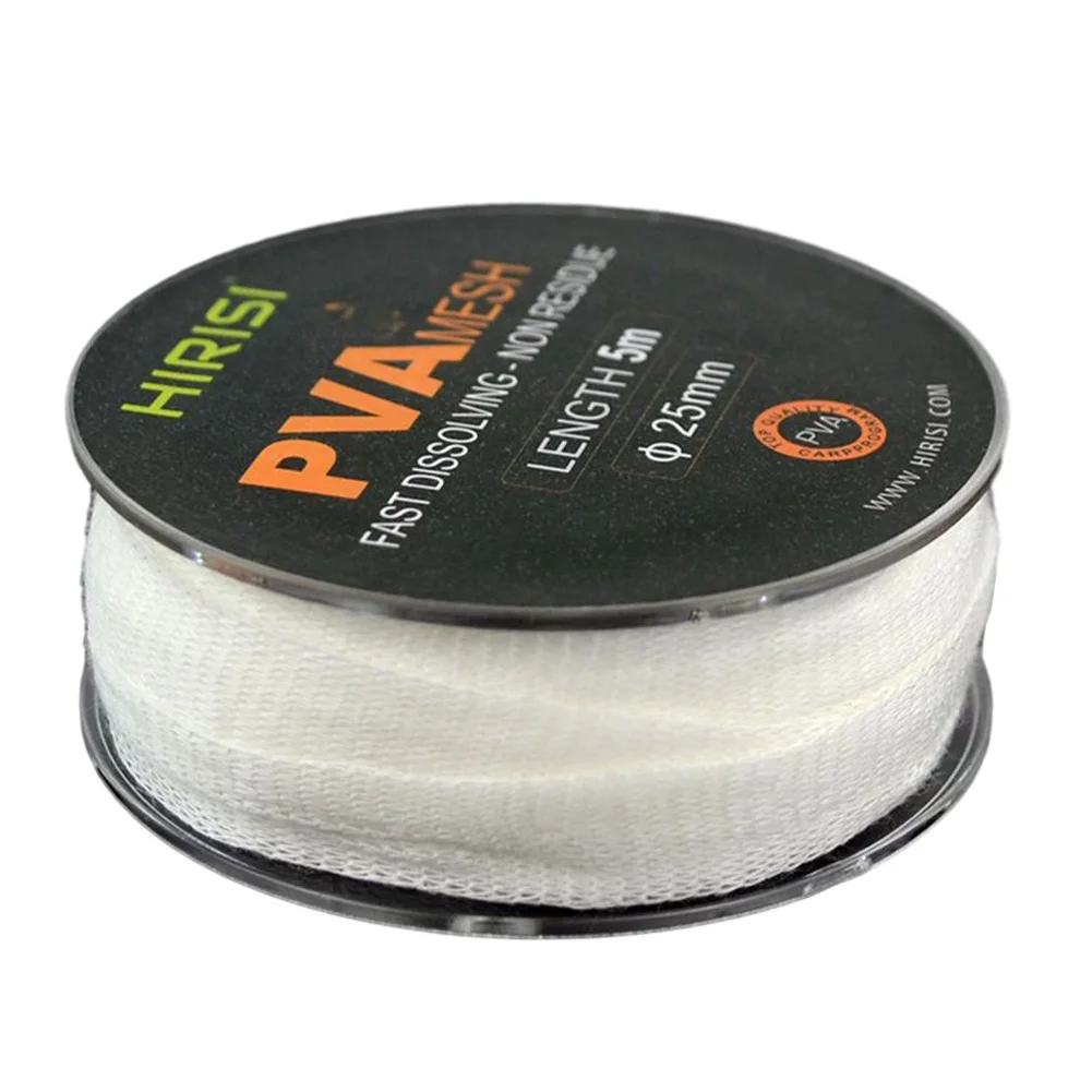 2023 New PVA Mesh PVA Mesh 25mm*5m/Roll Carp Fishing Fishing Bait And Hook Bait For Water Soluble Quick Dissolve