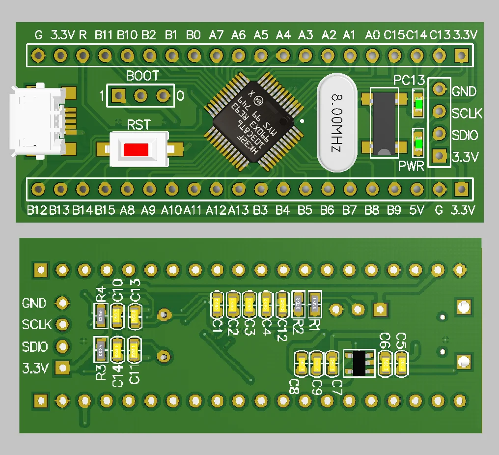 Hk32f103c8t6 Core Board M3 Nieuwe Hang Shun Hk32f103 Minimum System Development Board Vervangt Stm32