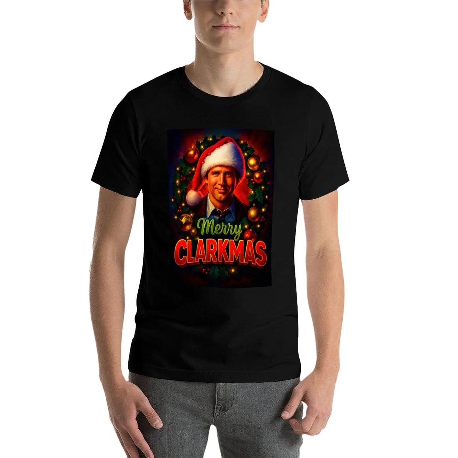 

National Lampoons Christmas Vacation Clark Griswold T-Shirt t shirt man cotton t shirts cotton 100% T-Shirt