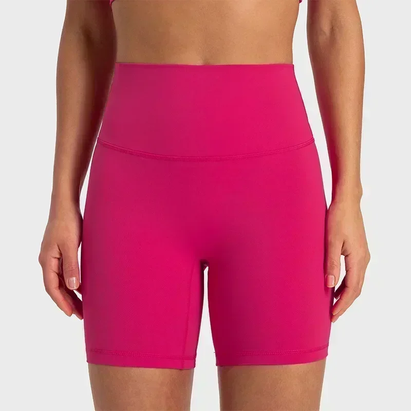 Lemon-Short de sport taille haute pour femme, 6 pouces, respirant, séchage rapide, course à pied, fitness, entraînement, yoga, cyclisme