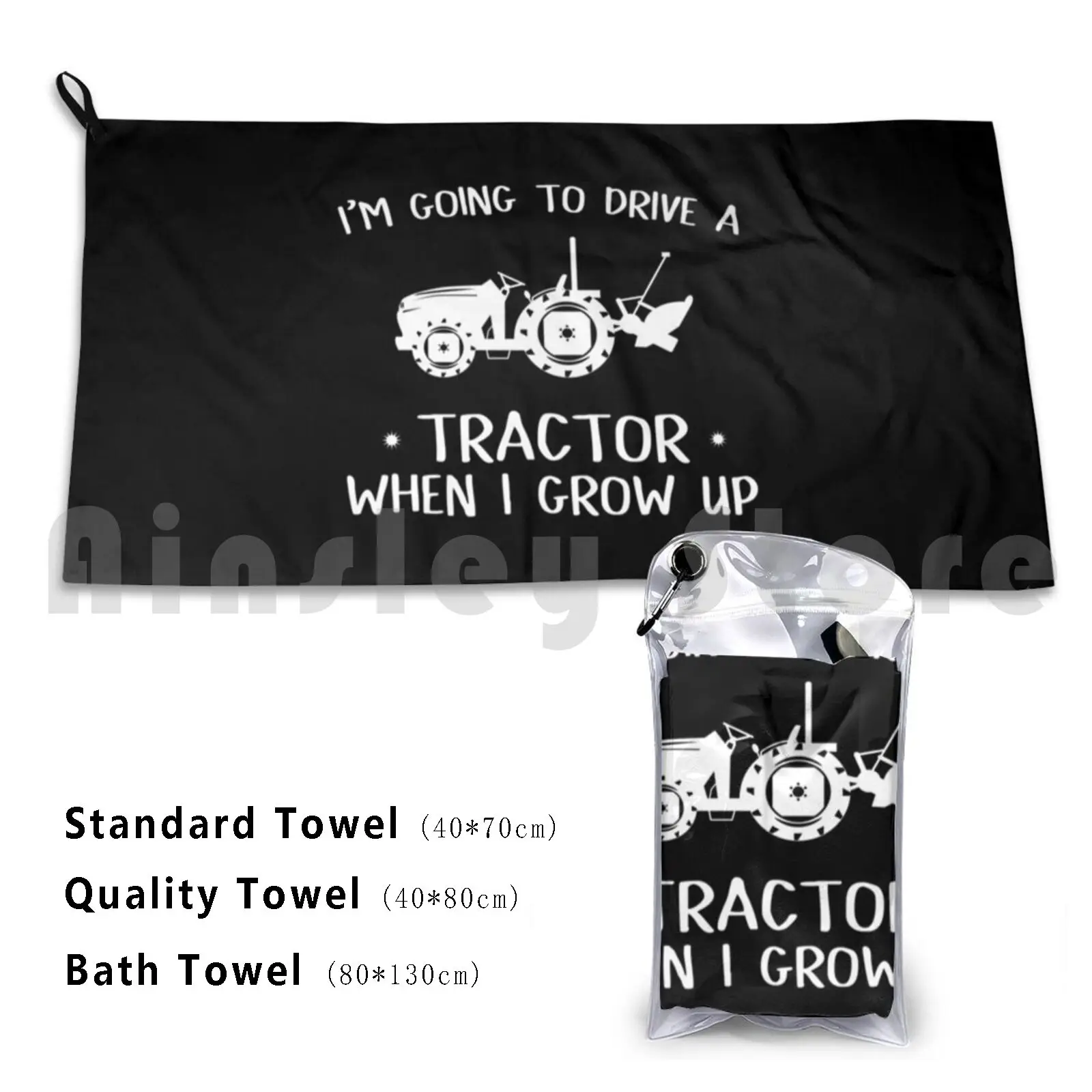 Going To Drive A Tractor When I Grow Up Beach Towel Quick Dry Quality Towel Tractor Kid Kids Kid Tractor Gift Idea