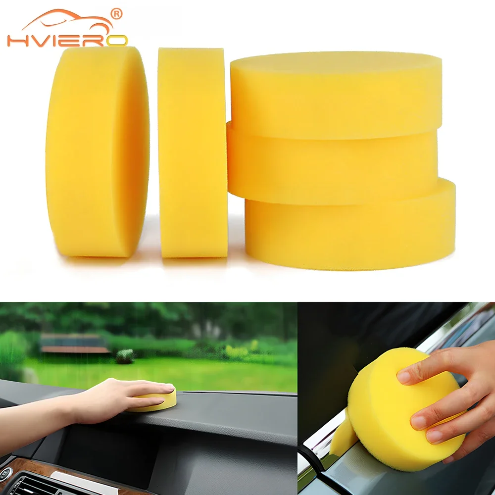 

5Pcs Round Auto Care Polish 25 Density Sponges Cleaning Tools Wax Washer Pads Body Car Sponges Applicator Foam Wash Glass Clean