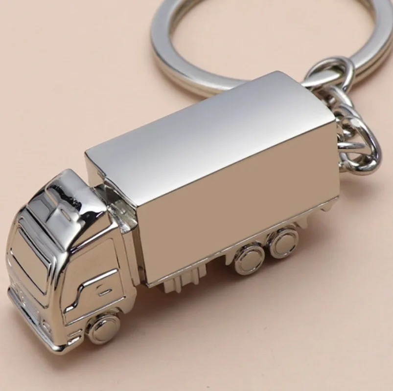 Creative 3d Truck Keychain New Metal Mini Car Keyring Shape Pendant