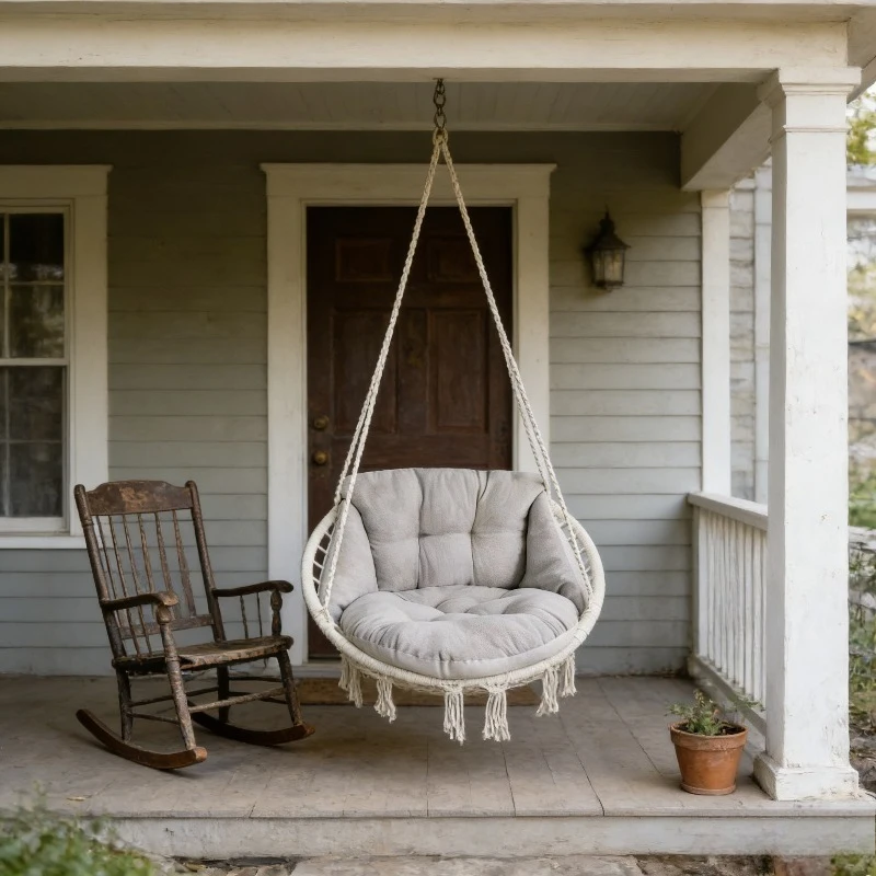 Soft Velvet Swing Cushion for Hanging Chair Indoor Outdoor Garden Comfortable Seat Pad
