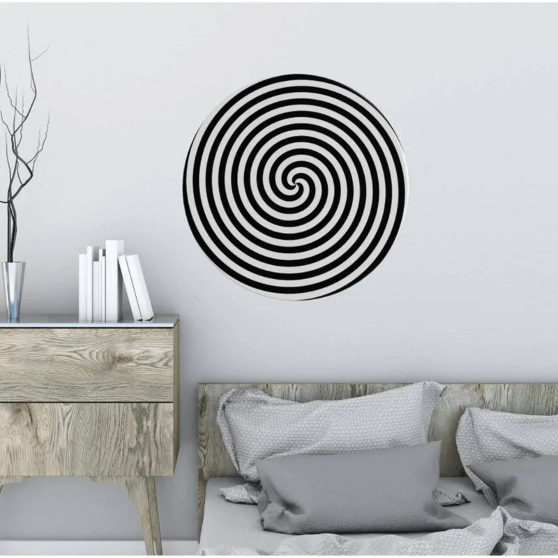 

Hypnosis spiral round wall decal visual illusion art vinyl sticker home decor living room bedroom decoration SJ01