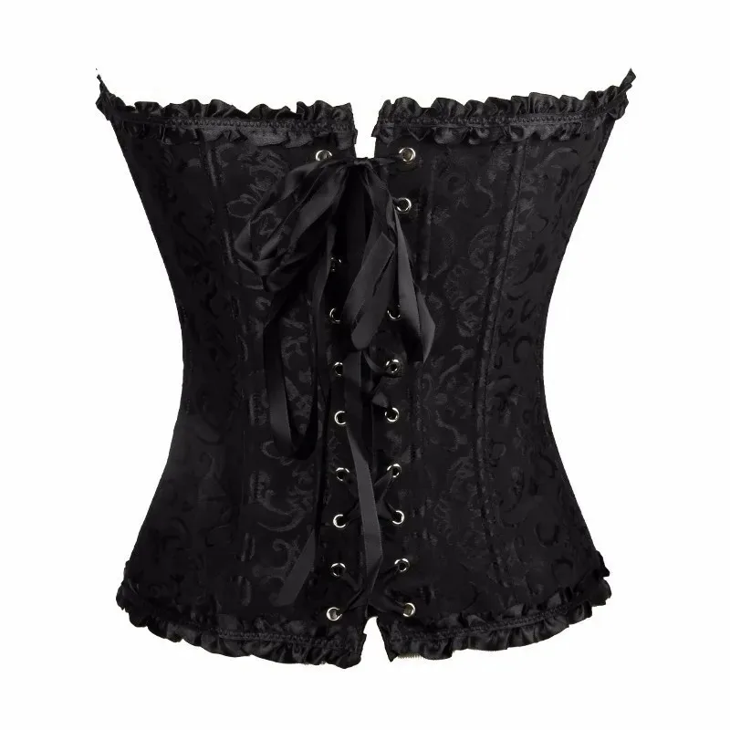 European and American court style corset jacquard lace back strap adjustable waist molding belly supporting bone shapewear 8111 view 2