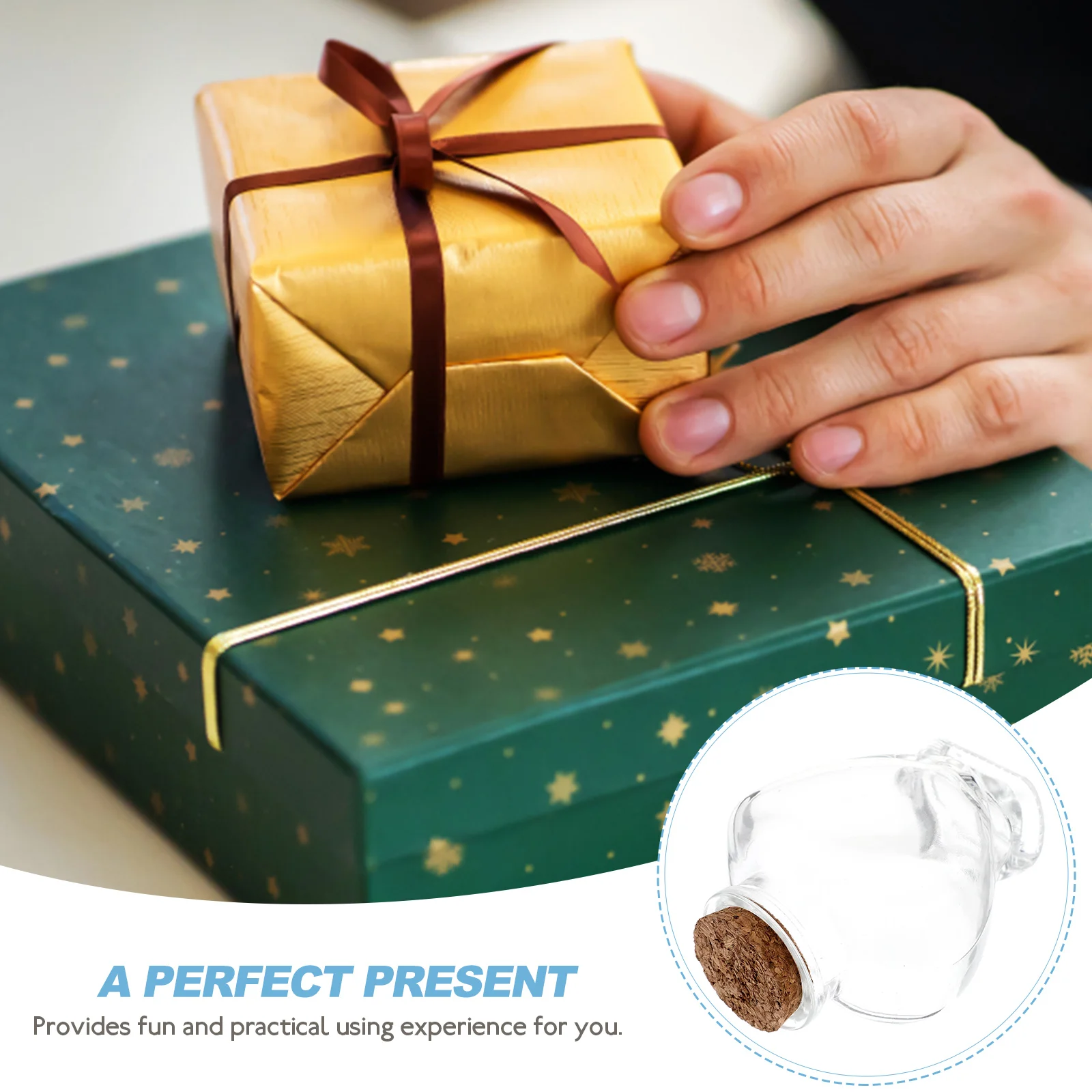 

2Pcs Wishing Bottle Glass Drift Bottle Heart Shape Decorative Storage Jar DIY Perfume Mini Glass Container Gift