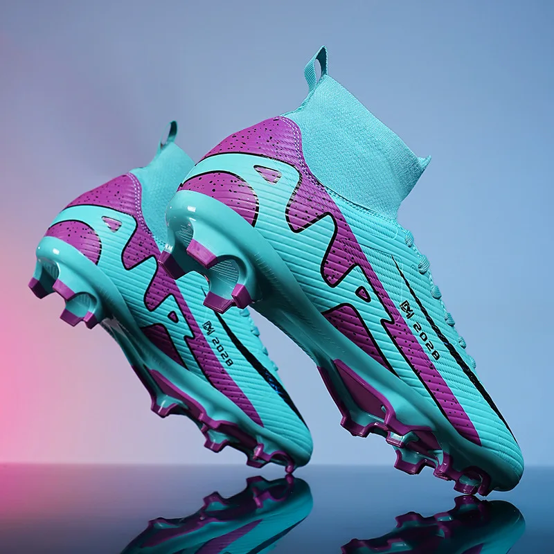 Children's Football Boot Boys High-top Leather Spikes Broken Nails Adolescents Adult Training Soccer Cleats Wholesale